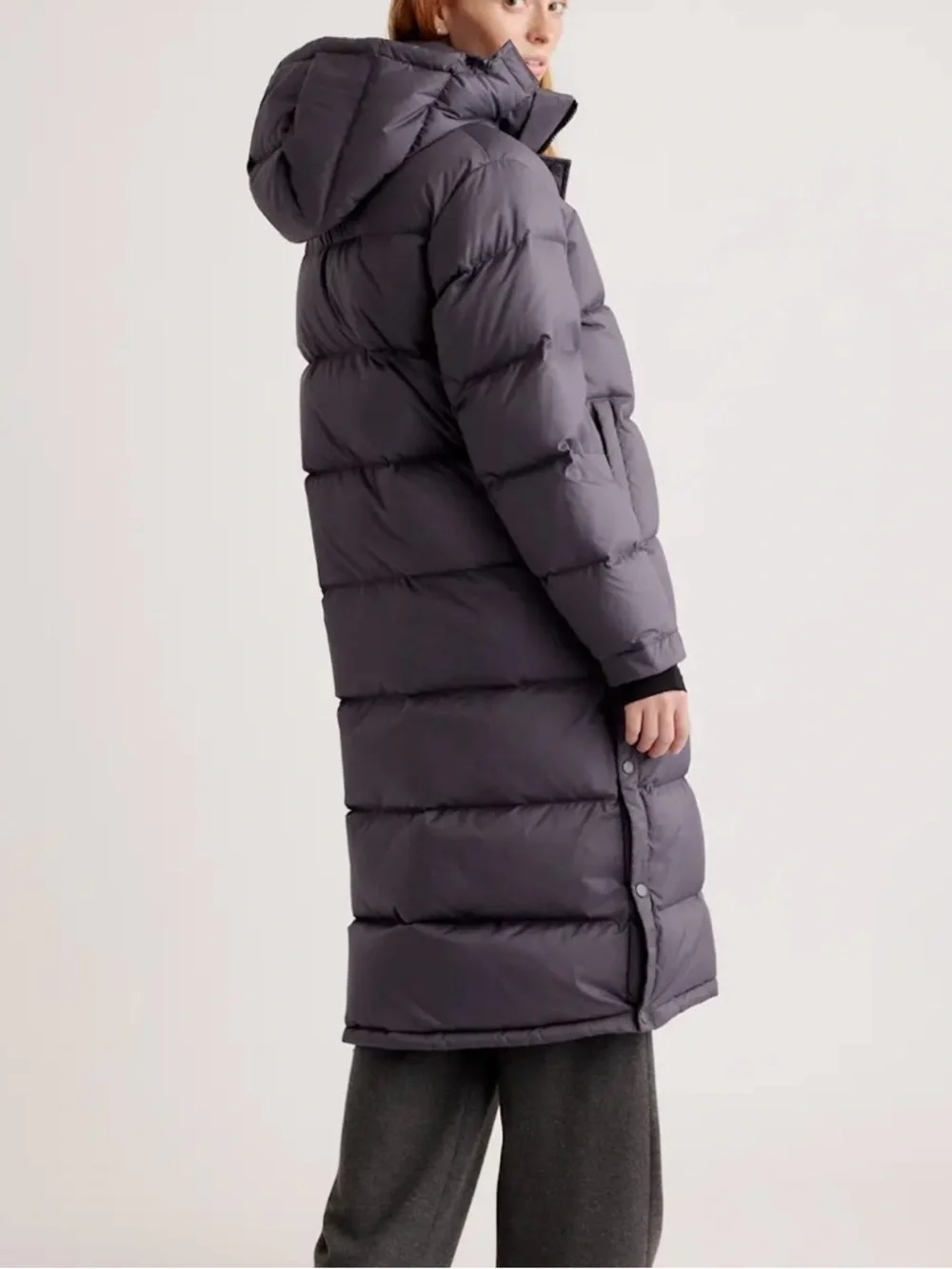 Quince Responsible Down Long Puffer Coat Carbon Grey Medium NWT Winter Coat - Picture 3 of 9